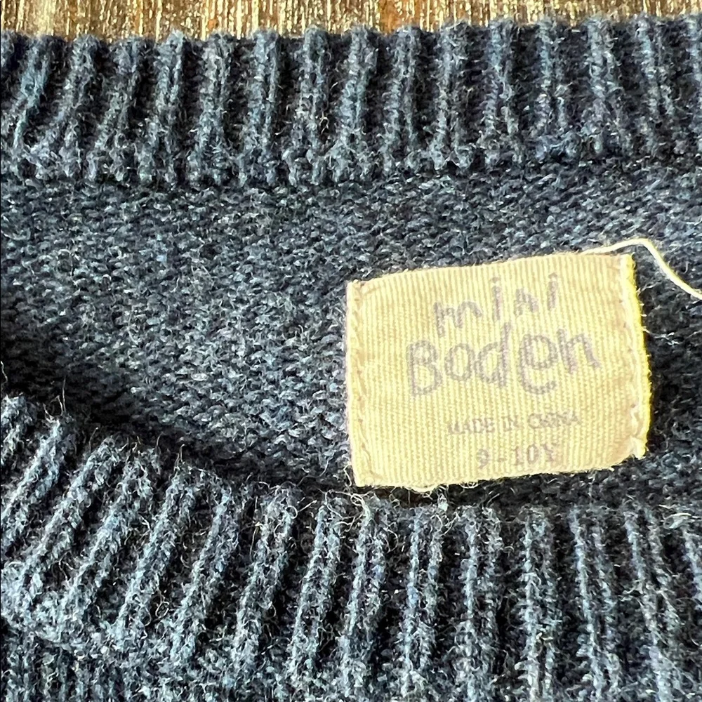 Mini Boden Blue Sweater with Rocket Graphic